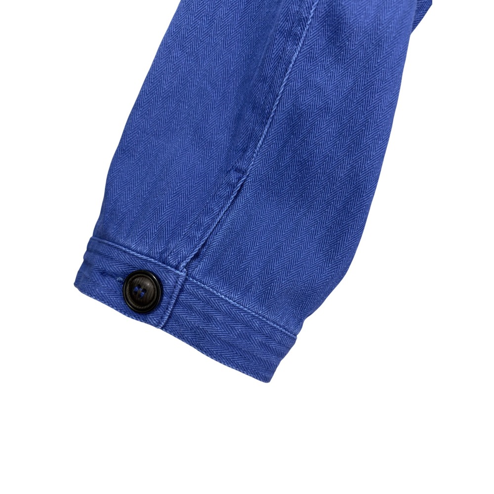 Wolf Clothing Herringbone French Chore Jacket 60s Bugatti Blue Cotton Twill 4XL - Picture 9 of 12